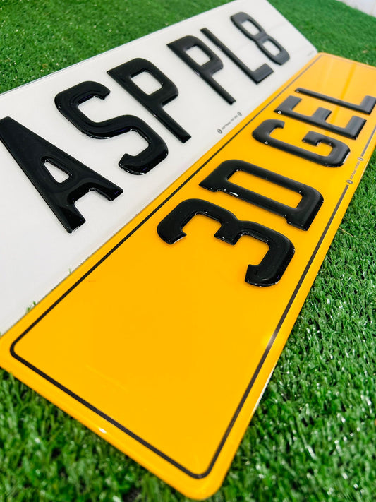 3D Gel Road Legal Replacement Number Plates