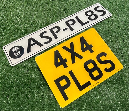 4x4 Rear with Standard Sized Front Road Legal Replacement Number Plates