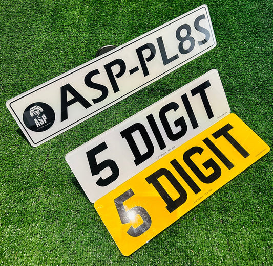 Short 5 Road Legal Replacement Number Plates