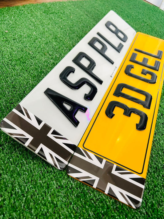 Union Jack (Grey) Gel Badge Road Legal Replacement Number Plates