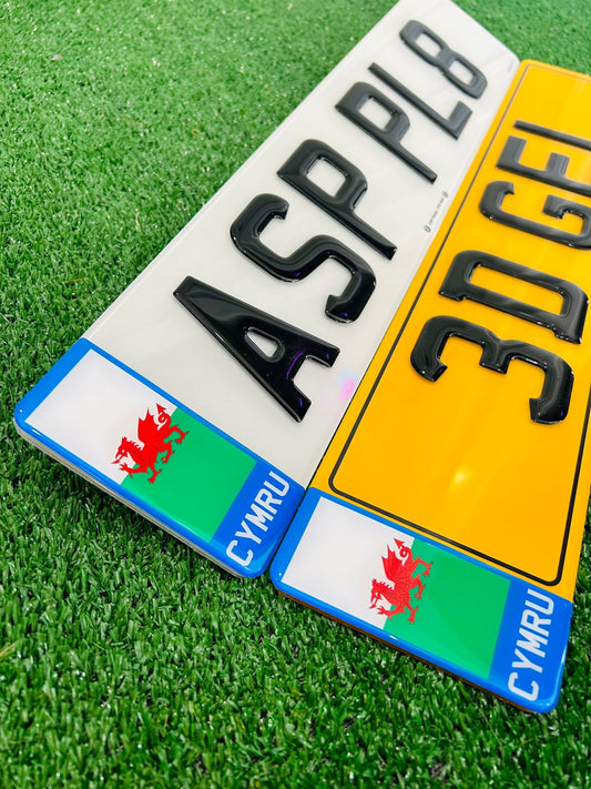 CYMRU Gel Badge Road Legal Replacement Number Plates