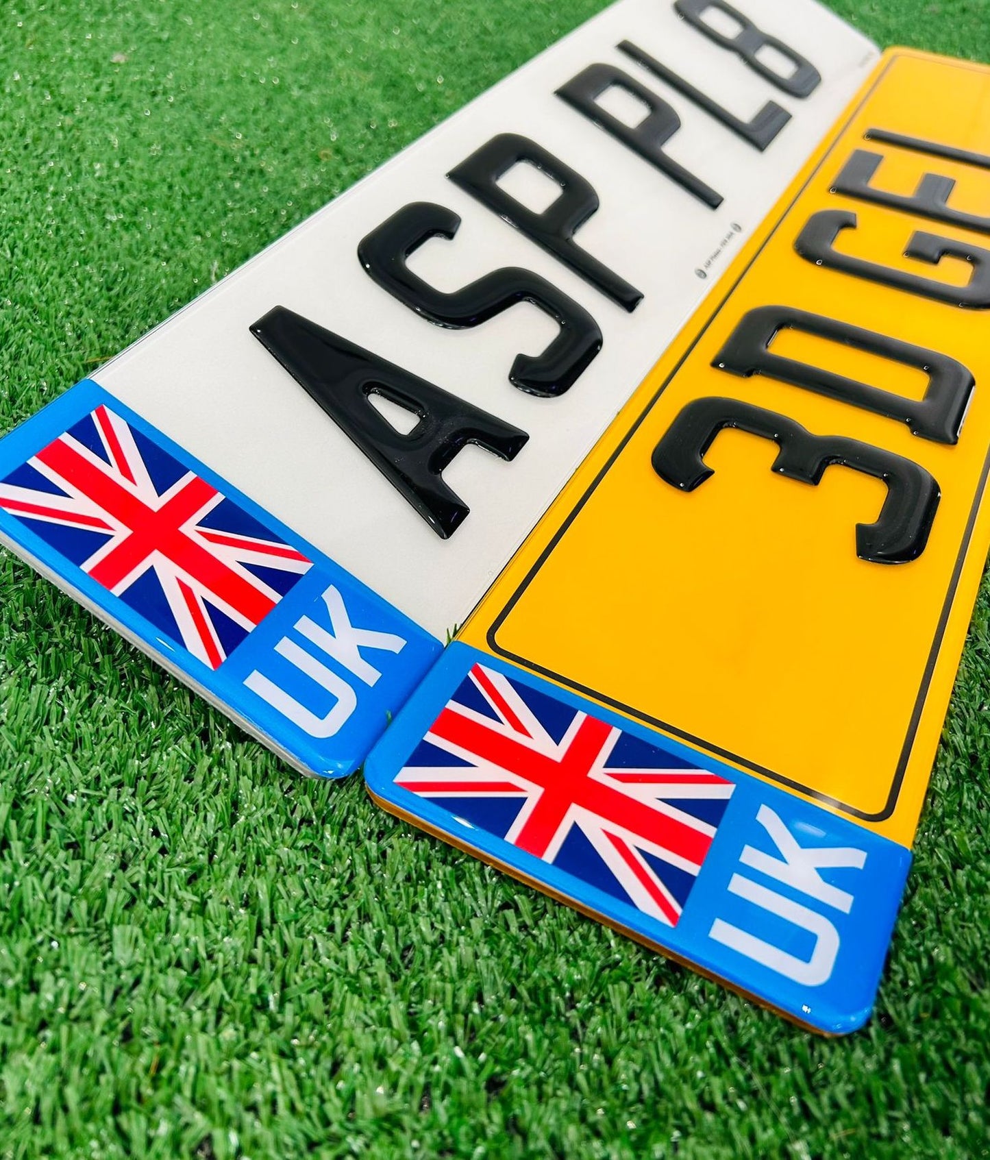 UK (Blue) Gel Badge Road Legal Replacement Number Plates