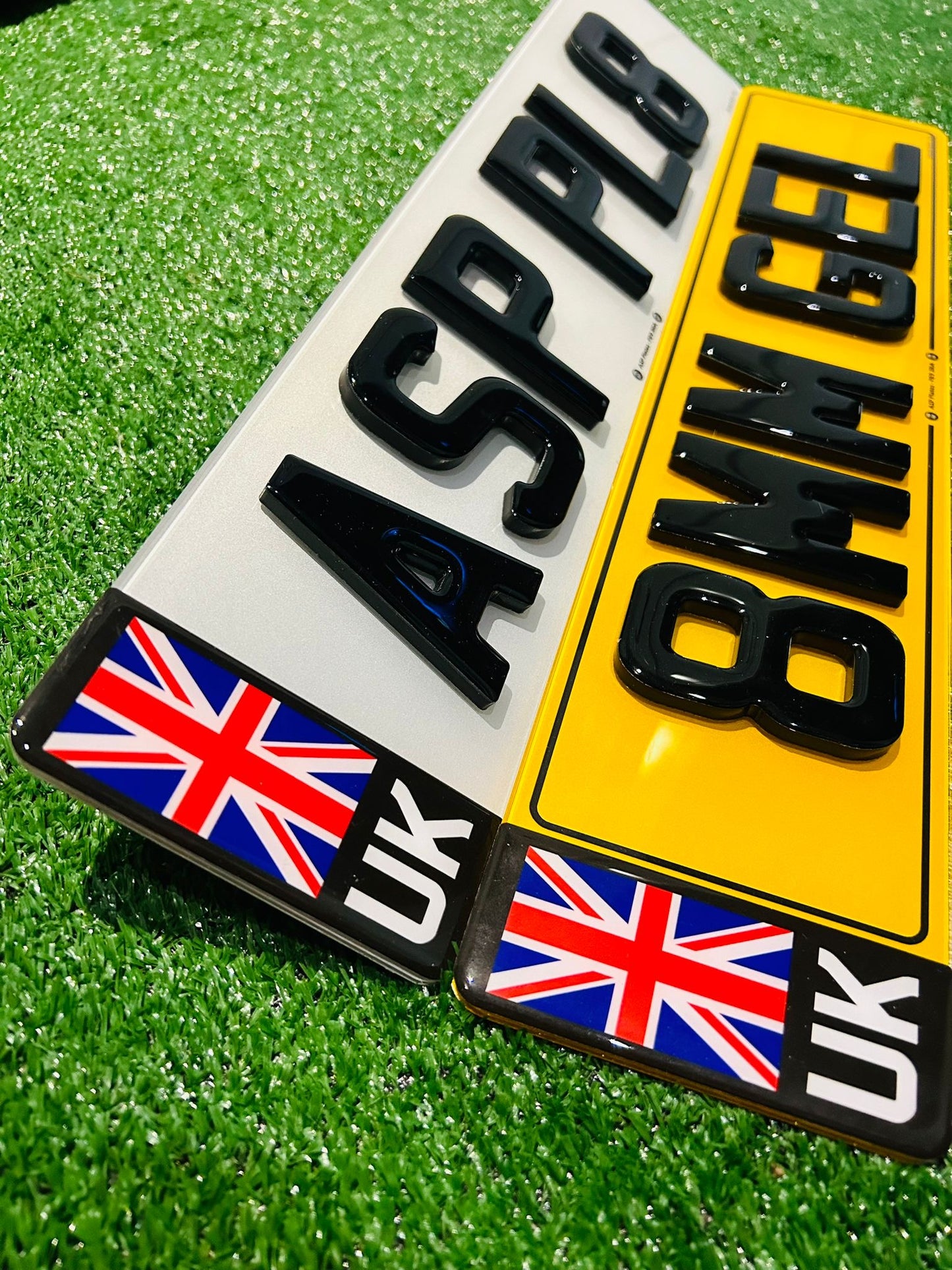 UK (Black) Gel Badge Road Legal Replacement Number Plates